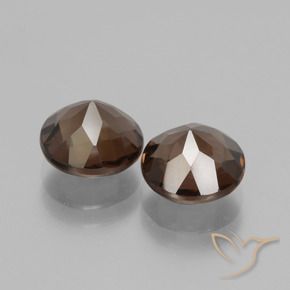 Gemas de cuarzo ahumado Marrón nogal natural de 3.36 ct, Redondo, VS