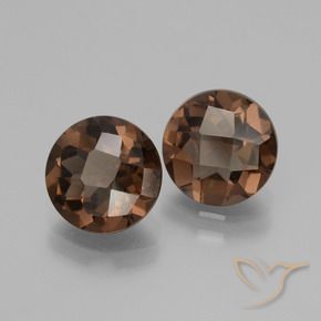 Gemas de cuarzo ahumado marrón natural de 3,49 ct, corte redondo, VS