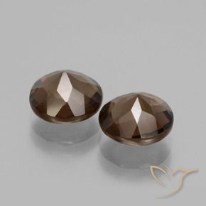 Gemas de cuarzo ahumado marrón natural de 3,49 ct, corte redondo, VS