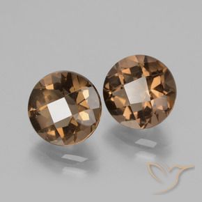 Gemas de cuarzo ahumado Marrón chocolate natural de 3.78 ct, Redondo, VS