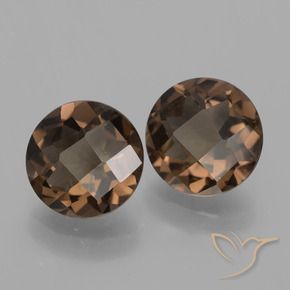 Gemas de cuarzo ahumado Marrón nogal natural de 3.30 ct, Redondo, VS