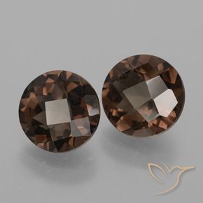 Gemas de cuarzo ahumado Marrón medio natural de 3.57 ct, Redondo, VS