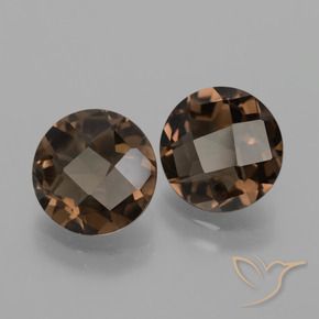 Gemas de cuarzo ahumado Marrón nogal natural de 3.16 ct, Redondo, VS