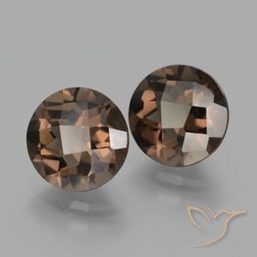 Gemas de cuarzo ahumado Marrón nogal natural de 3.49 ct, Redondo, VS