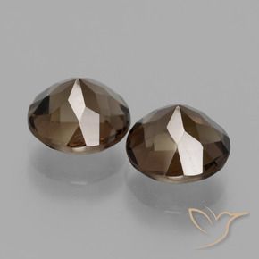 Gemas de cuarzo ahumado Marrón nogal natural de 3.49 ct, Redondo, VS