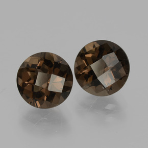 Gemas de Cuarzo Ahumado Marrón oscuro natural de 3.77 ct, Corte Redondo, VS