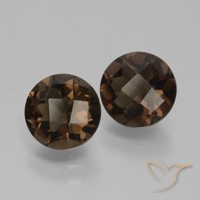 Gemas de cuarzo ahumado Azul oscuro natural de 3.62 ct, Redondo, VS