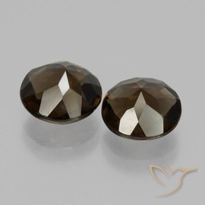 Gemas de cuarzo ahumado Marrón sombra natural de 3.29 ct, Redondo, VS
