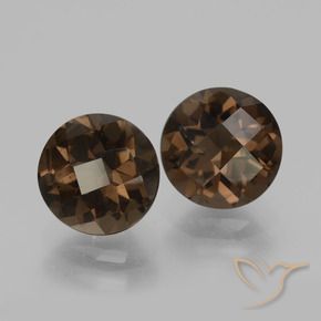 Gemas de cuarzo ahumado Marrón nogal natural de 3.42 ct, Redondo, VS
