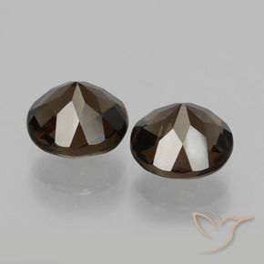 Gemas de cuarzo ahumado Marrón nogal natural de 3.42 ct, Redondo, VS