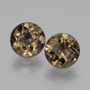Gemas de cuarzo ahumado marrón natural de 3,59 ct, corte redondo, VS
