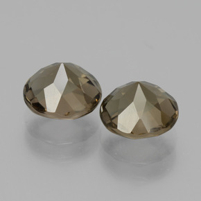 Gemas de cuarzo ahumado marrón natural de 3,59 ct, corte redondo, VS