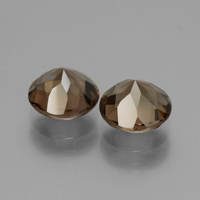 Gemas de Cuarzo Ahumado Marrón natural de 3.27 ct, Corte Redondo, VS