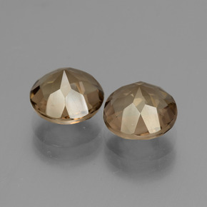 Gemas de Cuarzo Ahumado Marrón oscuro medio natural de 3.76 ct, Corte Redondo, VS