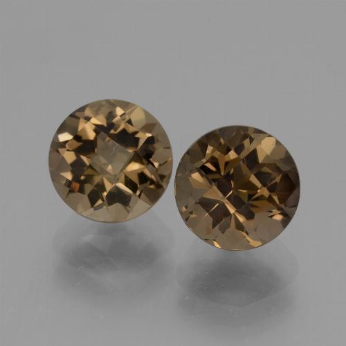 Gemas de cuarzo ahumado marrón natural de 4,14 ct, corte redondo, VVS-VS