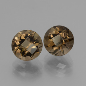 Gemas de cuarzo ahumado marrón natural de 4,14 ct, corte redondo, VVS-VS