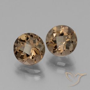 Gemas de cuarzo ahumado Marrón medio natural de 3.70 ct, Redondo, VS