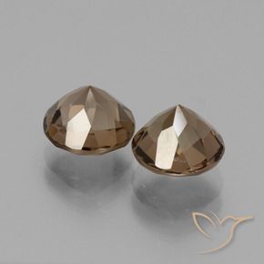 Gemas de cuarzo ahumado Marrón medio natural de 3.70 ct, Redondo, VS