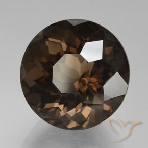 cuarzo ahumado Marrón chocolate natural de 10.75 ct, Redondo, VVS
