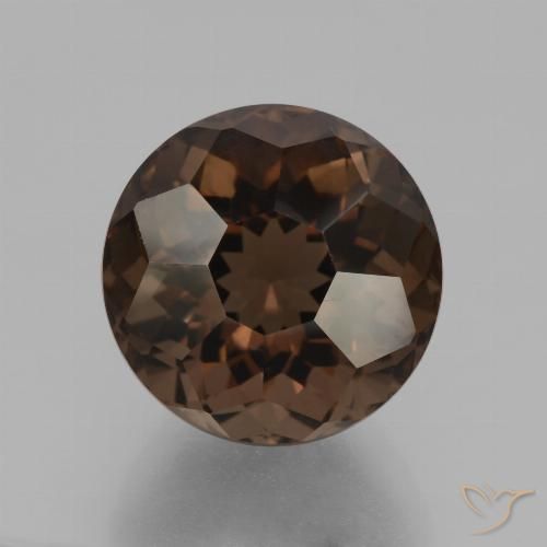 10.68ct Natural Marrón oscuro cuarzo ahumado, Redondo, VS