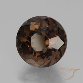 cuarzo ahumado Marrón oscuro natural de 10.68 ct, Redondo, VS