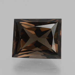 Cuarzo ahumado marrón natural de 5,12 ct, baguette, VVS