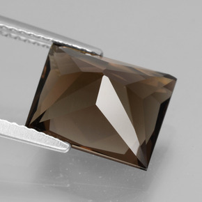 Cuarzo ahumado marrón natural de 5,12 ct, baguette, VVS