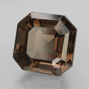 Cuarzo ahumado marrón natural de 8,90 ct, corte esmeralda, VS