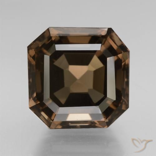 7.94ct Natural Marrón oscuro cuarzo ahumado, corte esmeralda, VVS