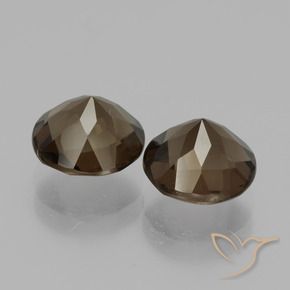 Gemas de cuarzo ahumado Marrón medio natural de 3.67 ct, Redondo, VVS-VS