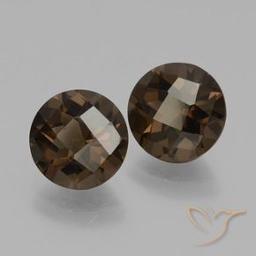 Gemas de cuarzo ahumado Marrón sombra natural de 3.51 ct, Redondo, VVS-VS