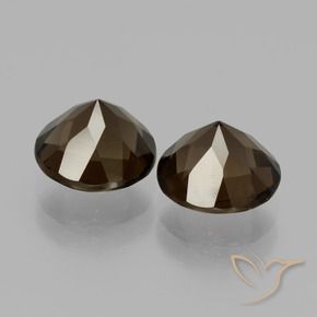 Gemas de cuarzo ahumado Marrón sombra natural de 3.51 ct, Redondo, VVS-VS