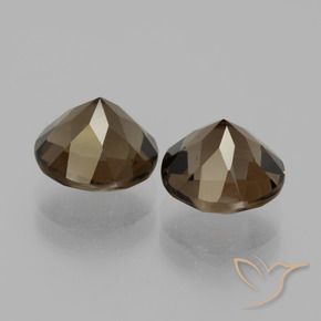 Gemas de cuarzo ahumado marrón natural de 3,62 ct, corte redondo, VVS-VS