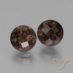 Gemas de cuarzo ahumado Marrón sombra natural de 3.83 ct, Redondo, VVS-VS