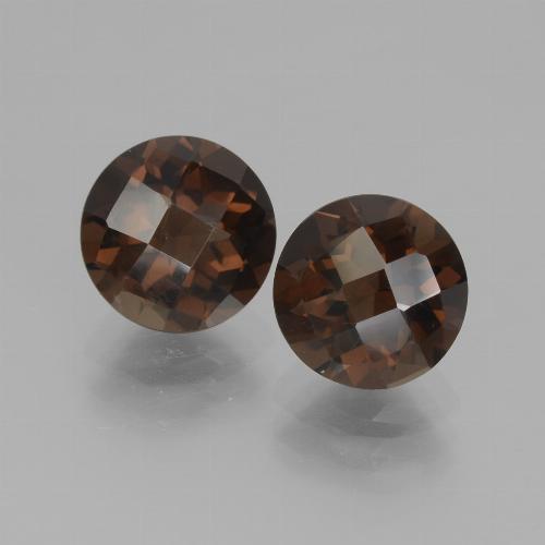 Gemas de cuarzo ahumado marrón natural de 3,63 ct, corte redondo, VS
