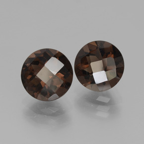 Gemas de cuarzo ahumado marrón natural de 3,63 ct, corte redondo, VS