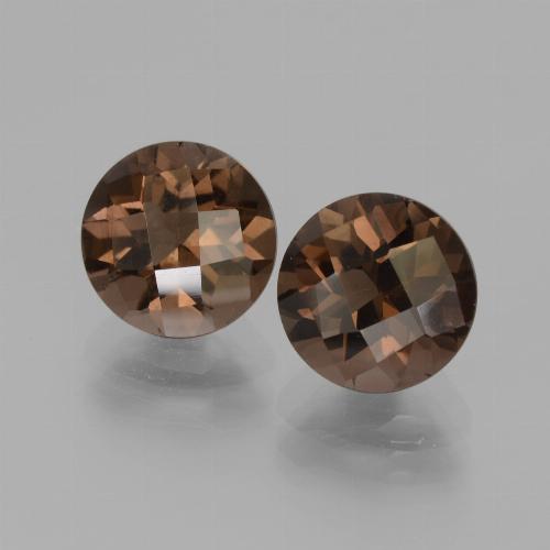 Gemas de cuarzo ahumado marrón natural de 3,76 ct, corte redondo, VS