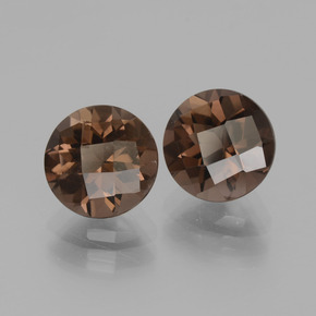 Gemas de cuarzo ahumado marrón natural de 3,76 ct, corte redondo, VS