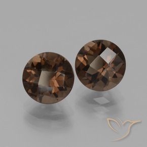 Gemas de cuarzo ahumado Marrón oscuro natural de 3.69 ct, Redondo, VS