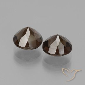 Gemas de cuarzo ahumado Marrón oscuro natural de 3.69 ct, Redondo, VS