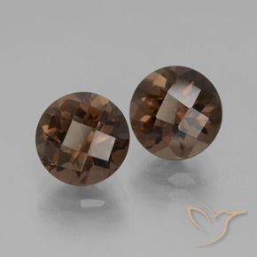 Gemas de cuarzo ahumado Marrón sombra natural de 4.11 ct, Redondo, VS
