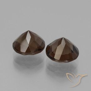 Gemas de cuarzo ahumado Marrón sombra natural de 4.11 ct, Redondo, VS