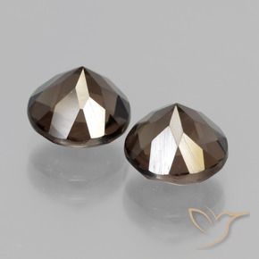 Gemas de cuarzo ahumado Azul oscuro natural de 3.77 ct, Redondo, VVS-VS