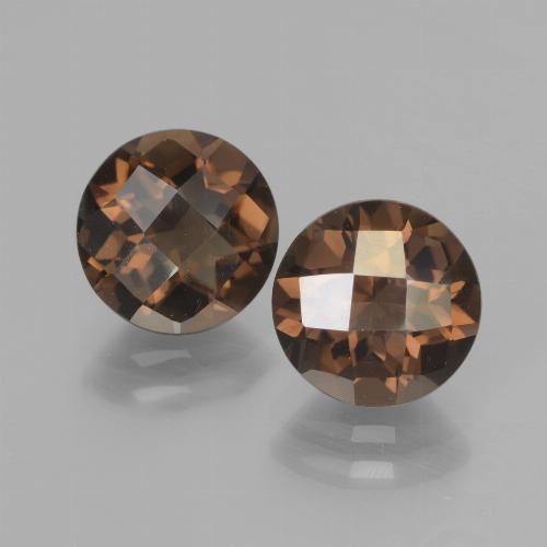 Gemas de cuarzo ahumado marrón natural de 3,60 ct, corte redondo, VVS-VS