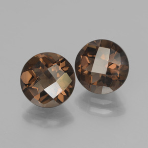 Gemas de cuarzo ahumado marrón natural de 3,60 ct, corte redondo, VVS-VS