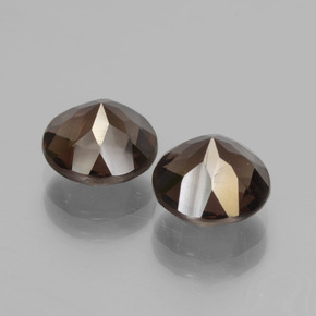 Gemas de cuarzo ahumado marrón natural de 3,60 ct, corte redondo, VVS-VS