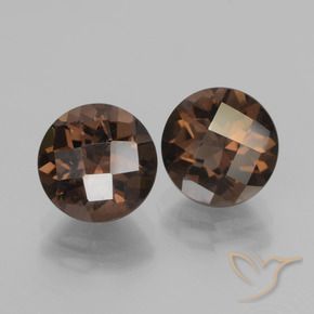 Gemas de cuarzo ahumado Marrón nogal natural de 3.70 ct, Redondo, VS
