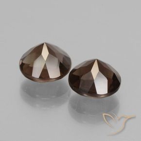 Gemas de cuarzo ahumado Marrón nogal natural de 3.70 ct, Redondo, VS