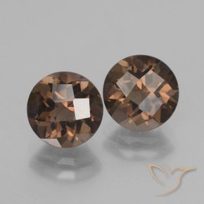 Gemas de cuarzo ahumado Marrón medio natural de 3.78 ct, Redondo, VVS-VS