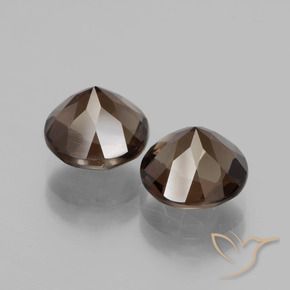 Gemas de cuarzo ahumado Marrón medio natural de 3.78 ct, Redondo, VVS-VS
